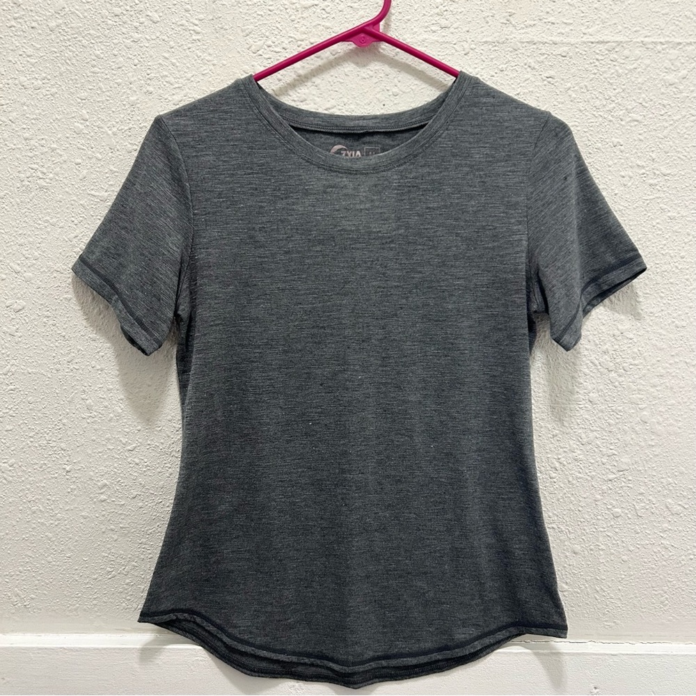 Zyia Active Dark Grey Heather Short Sleeve Tee Size M